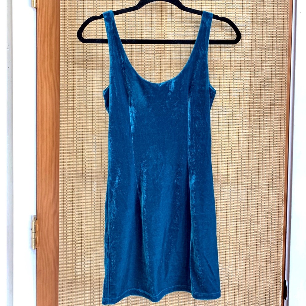 Tobi Dark Teal Mini Zip Up Dress